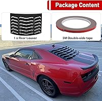 Vista 6 de Rejillas para ventana trasera para Chevrolet Chevy Camaro 2010 2011 2012 2013 2014 2015, parabrisas, estilo Lambo, mate negro, ABS, cubierta parasol