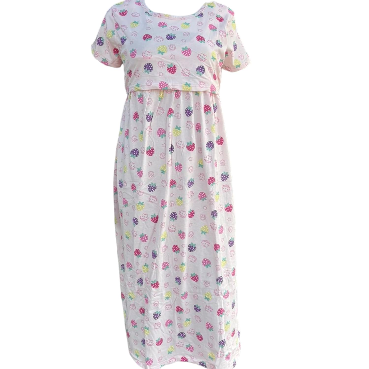 SheroBeClassy Women’s Maternity Feeding Maxi Dress | Zipless Nursing Wear | Soft Cotton Knitted Fabric | Comfortable Night...
