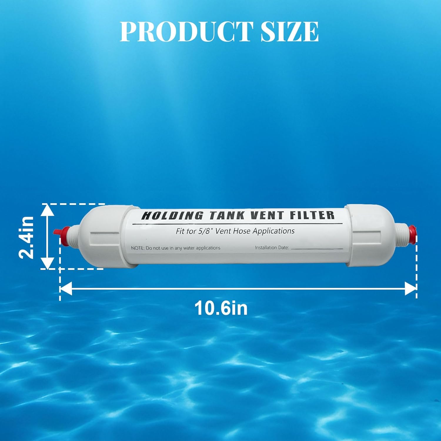 Boat Holding Tank Vent Filter fits 5/8" Vent Hose Applications, Vent Filter for Holding Tanks Compatible with Dometic, Sealand, Sanigard, Trionic 5/8" Vent Hose Filters