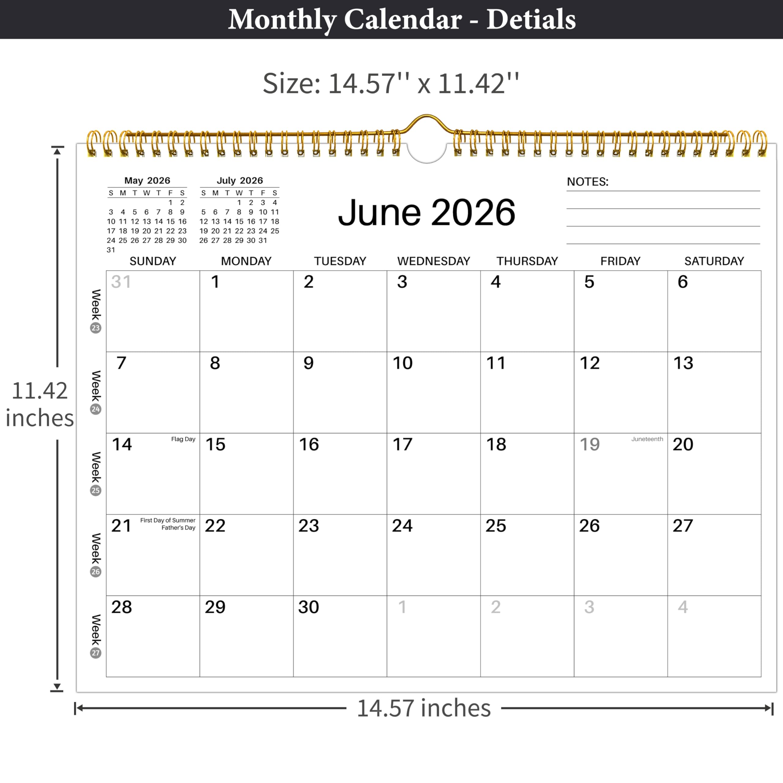 Wandkalender 2026-2027 weiß