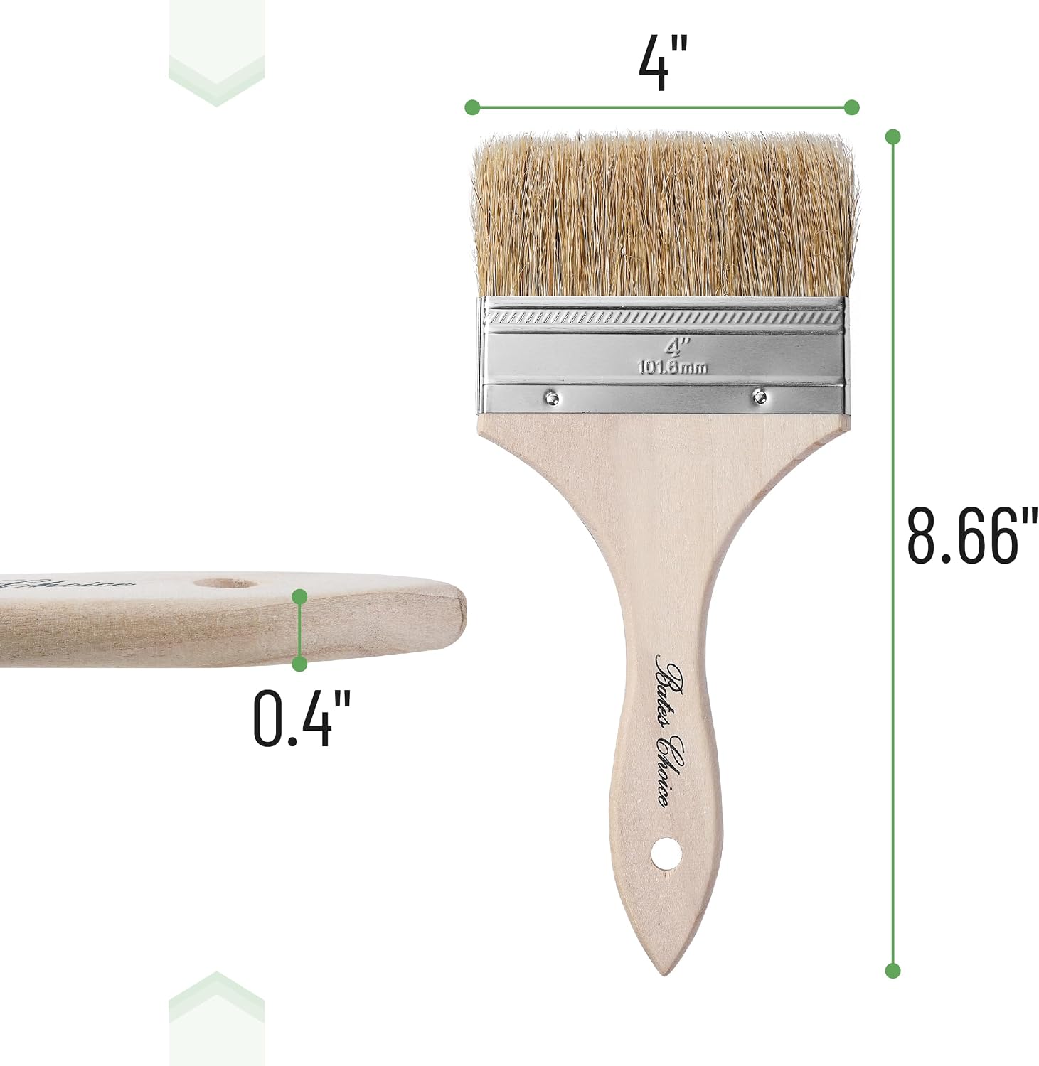 Bates- Chip Paint Brushes, 4 Inch, 6 Pack, Chip Brush, Brushes for Painting, Paint Brushes, Stain Brushes for Wood, Natural Bristle Paint Brush, 4 Inch Paint Brush, Chip Paint Brushes for Paint image 4
