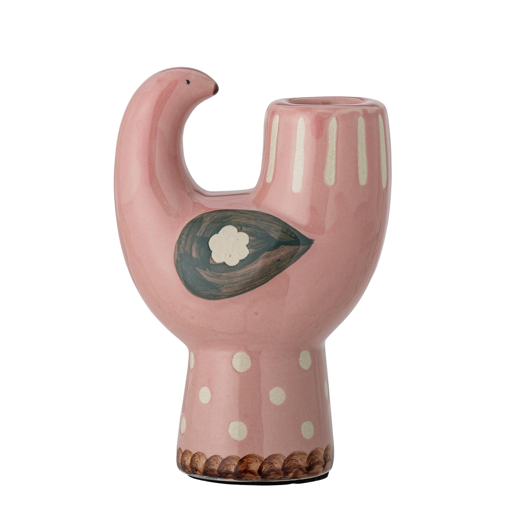 Bloomingville Trudy Candle Holder, Rose, Stoneware, L9 x H12.5 x W6 cm