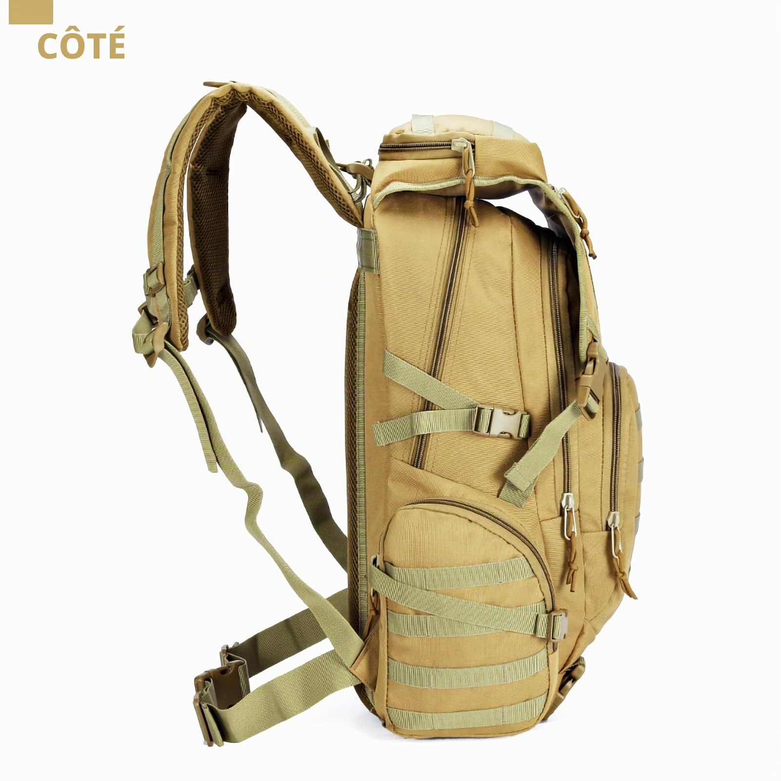 RAPIDSKY Sac à Dos Tactique Randonnée Durable à Grande Capacité (35L/50L) - Sac à Dos Étanche pour Extérieures 1-3 Jours avec MOLLE, Idéal Randonnée Camping