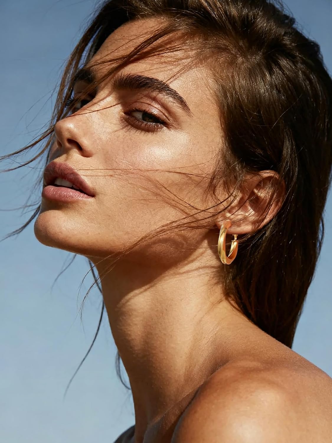 Bestyle 5mm Thick Large Hoop Earrings for Women Lightweight Chunky Hoop Earrings Hollow Tube Hypoallergenic Gold/Silver/Black/Stainless Steel Earrings 30/40/60/80mm - Image 3