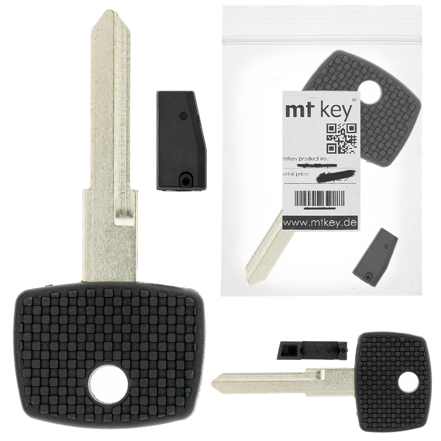 MT-KEY Clé d'allumage vierge YM15 + transpondeur ID12 compatible avec Mercedes Benz Actros à partir de 98 Sprinter T1N 03-06 Sprinter T1N à partir de 97 VIto 98-06 Vw Lt Lt28 00-06