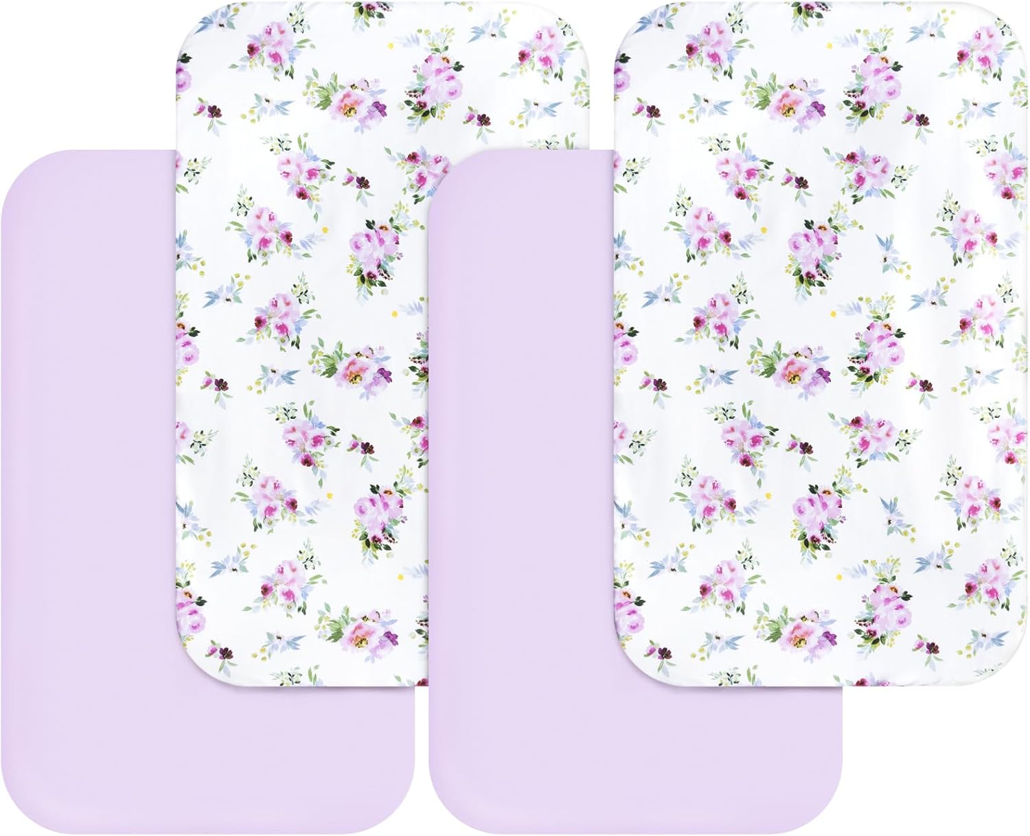 Bassinet Sheets for Boys 4 Pack(33" x 20"), Compatible with Mika Micky, Baby Delight, Dream On Me, Koola Baby, AMKE and Other Rectangle Bassinet Mattress