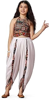 Fashion Dream Girls Cotton Blend Printed Crop Top and Dhoti Set |Kids Ethnic Set |Suit for girls