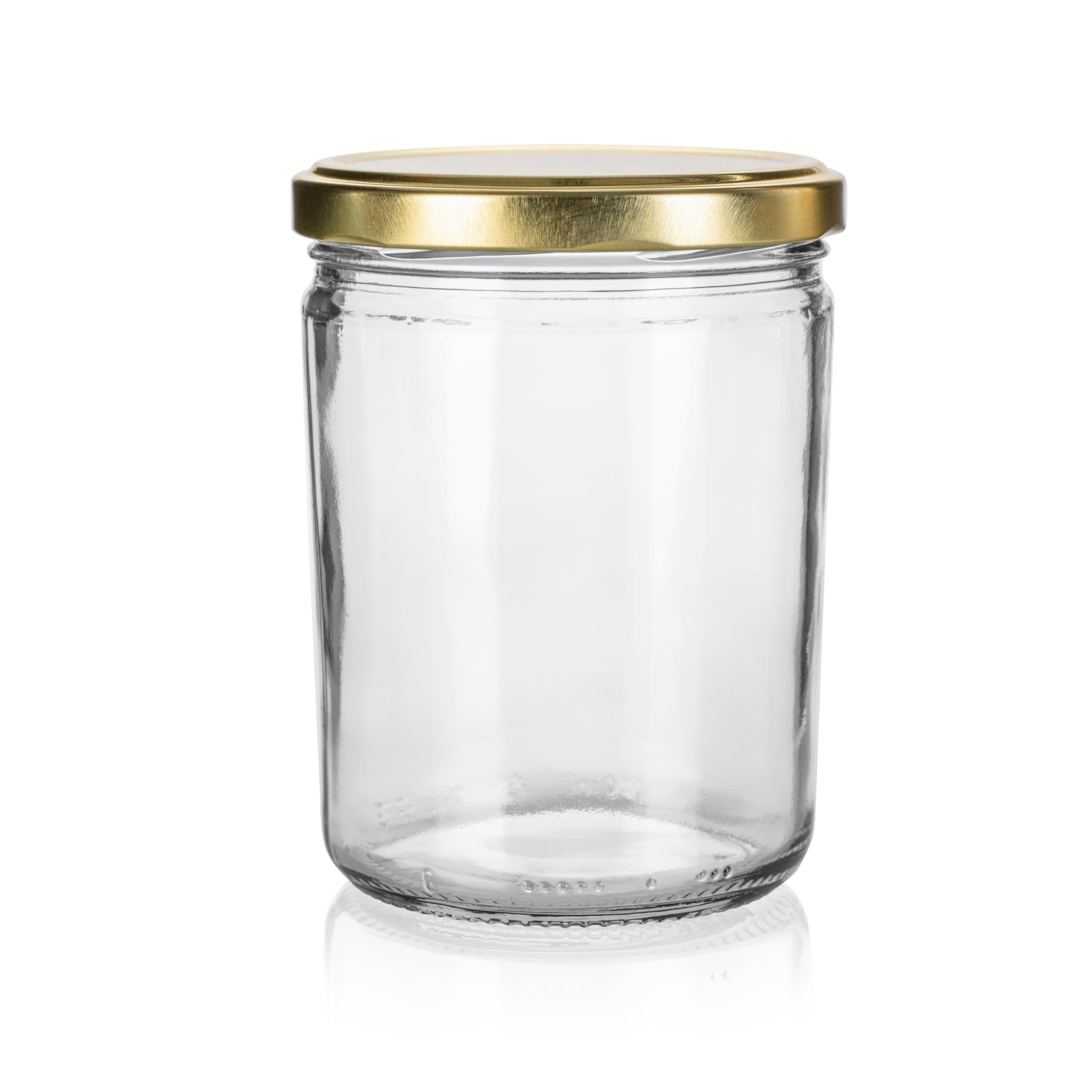 Sturzgläser mit Schraubdeckel | Füllmenge 440 ml | Gläser mit Deckel | Schraub - Deckel Twist Off 82 | Marmeladengläser, Einmachgläser, Einkochgläser, Einmachglas 435 ml (Golden, 96 Stück)