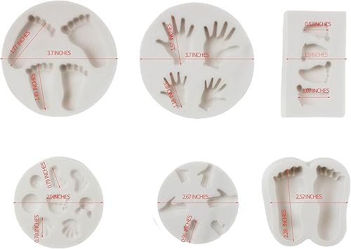 Miniatura 3 de 6 moldes de silicona para fondant, molde para decoración de pasteles con temática de baby shower, moldes de manos para gomitas, chocolate, dulces,