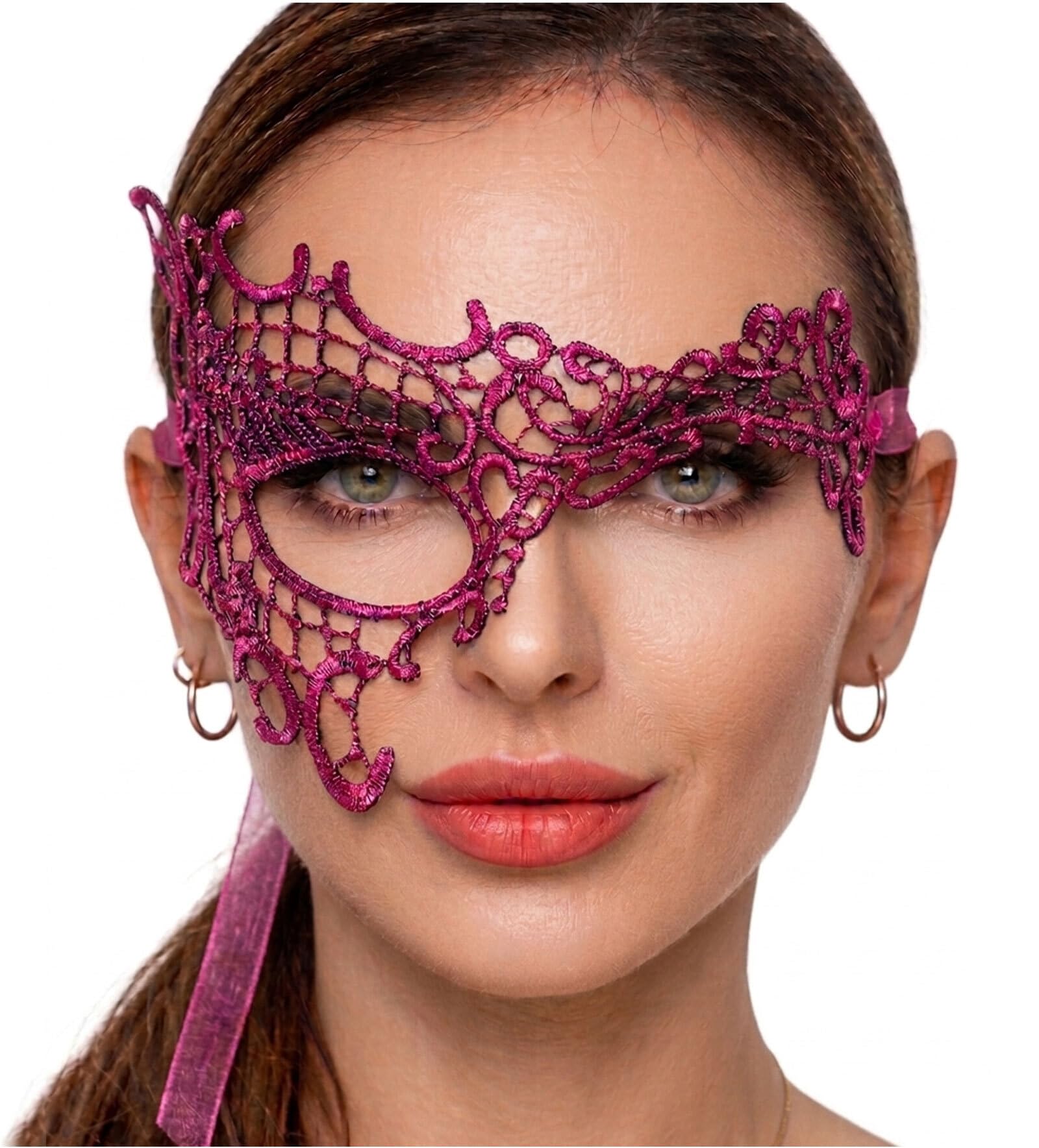 Masquerade Mask For Women Lace Masquerade Masks for Masquerade Party, Phantom Magenta, One Size โ image 1