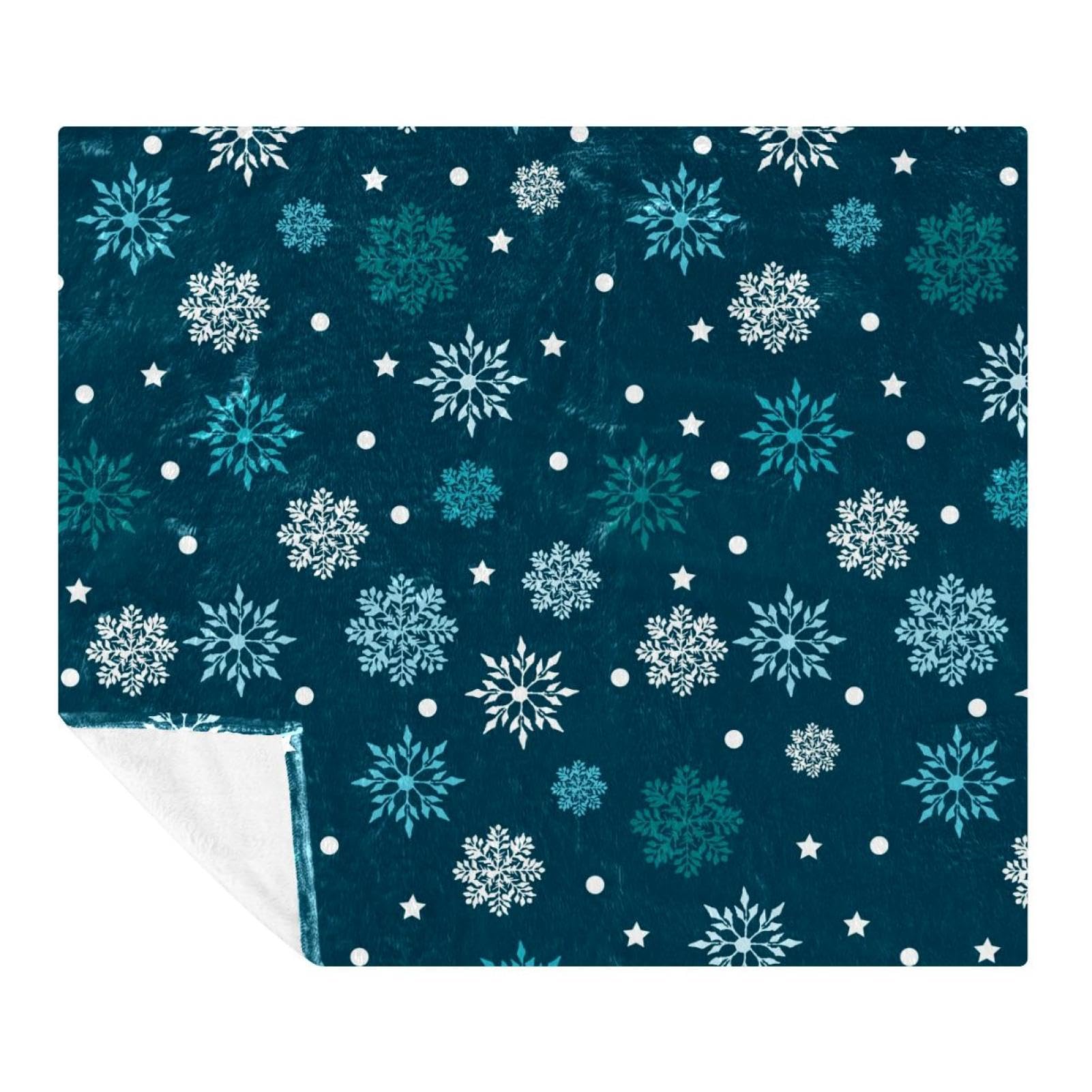Couverture polaire microfibre légère et chaude plaid d'hiver flocon 150x130