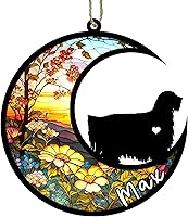 Vista 26 de Memorial personalizado para perro, adorno de Navidad de perro pastor alemán con nombre, razas personalizadas, atrapasador de luz para pérdida