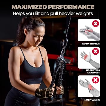MhIL Workout Gloves for Women Breathable Gym Gloves for Women with Palm Protection and Enhanced Grip Padded Weight Lifting Glove for Womens with Wrist Wraps Support Weightlifting Exercise Cycling