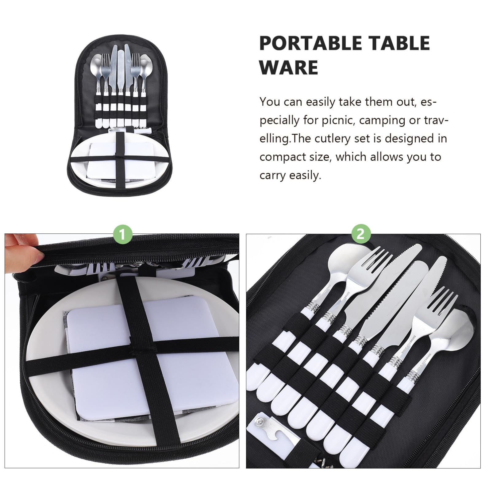 Toddmomy Posate Da Campeggio in Acciaio Inox Di Piatti Cucchiai Forchette Utensili Da Picnic All Aperto Kit Di Posate Da Viaggio Leggero e Portatile
