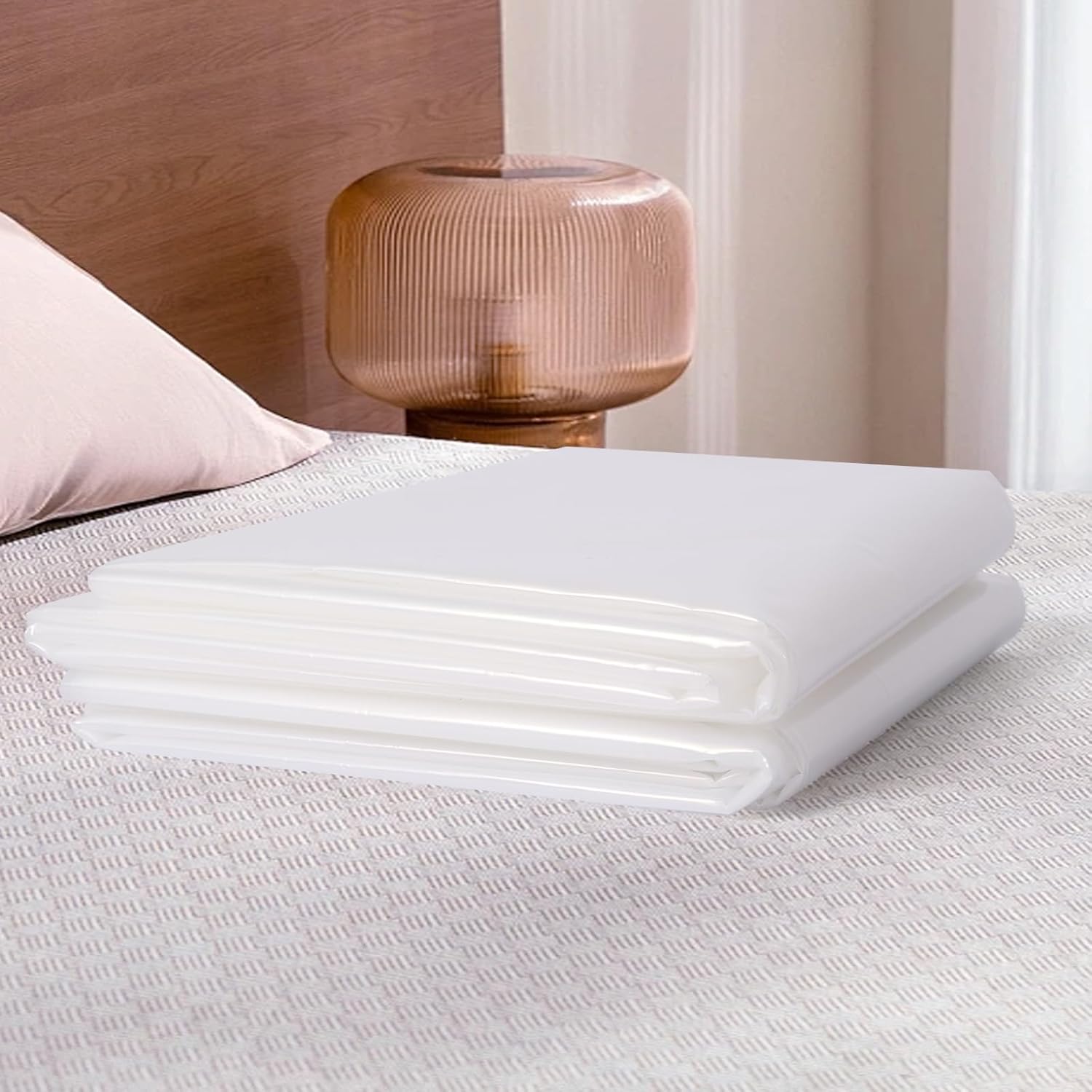 2 Pack Heavy-Duty 4 Mil King/Cal King Mattress Bag for Moving and Storage, Clear Plastic Mattress Cover, Fits Up to 20” Thick