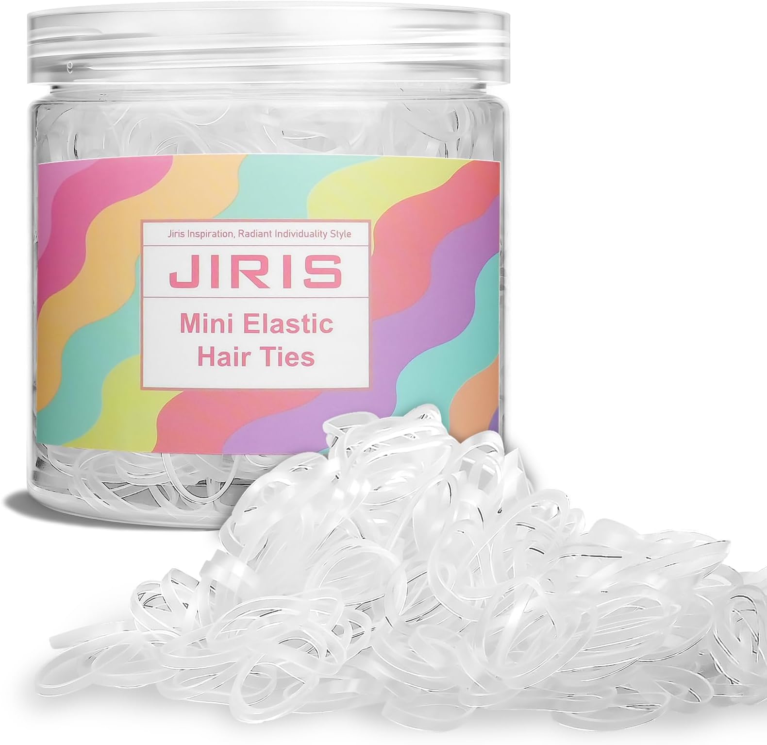 Clear 1000pcs Mini Hair Rubber Bands, Soft & Durable Plastic Elastic Hair Ties for Little Girls, Stretch Ponytail Ties for Kids Hairstyles and Braids,Extra Thick,0.65MM in Thickness