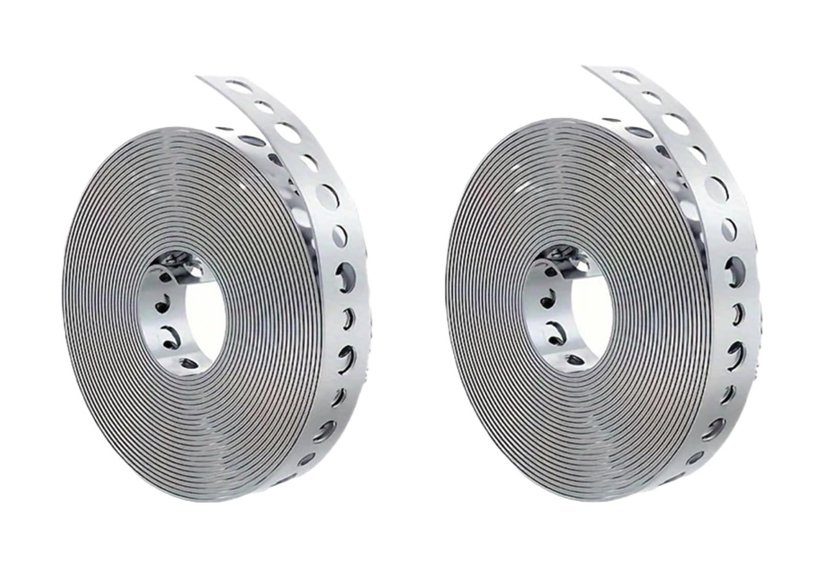 2Rolls Galvanized Steel Tape Pre-Punched Multi-Slot Metal for Pipe Support Sheet Work Hanger Strap