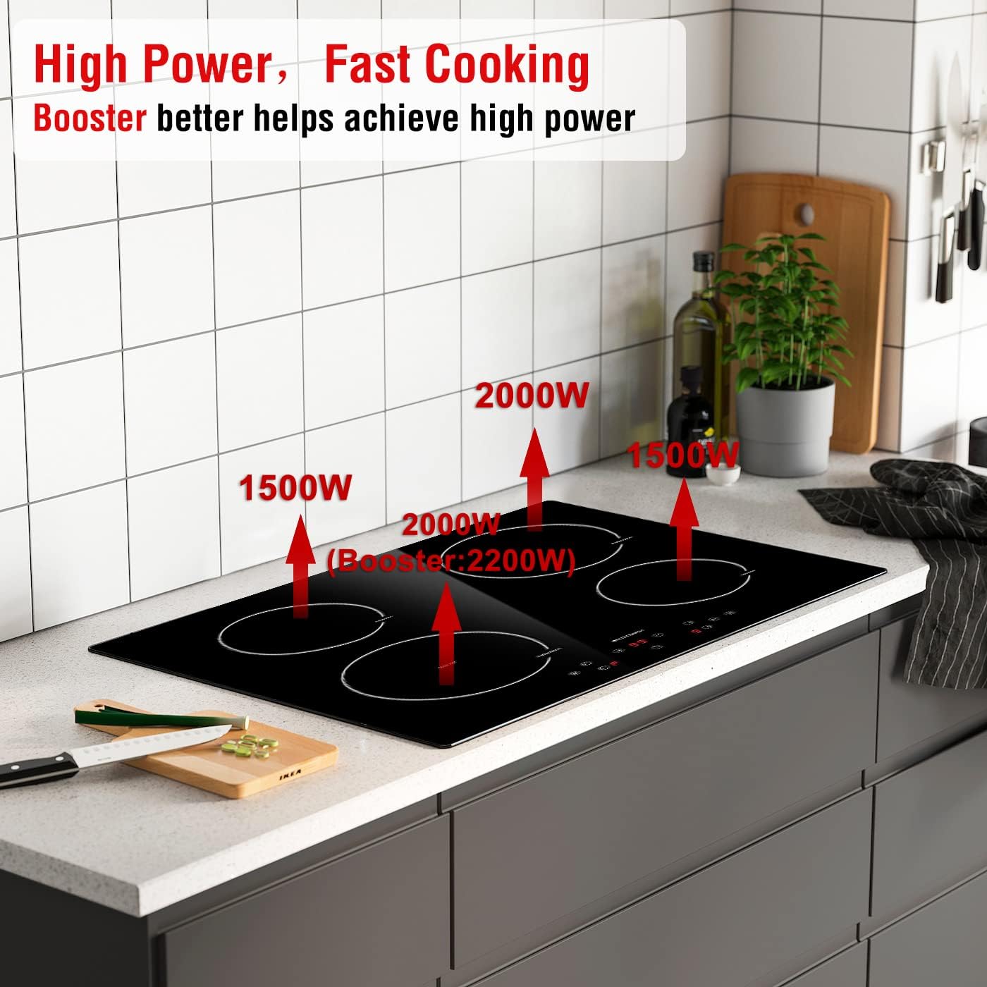Greatest Product Induction Cooktop 24 inch, ECOTOUCH Electric Cooktop Counter Built-in Stove Top, 4 Burner Electric Cooktop 240V, Timer, 9 Power Setting With Booster IC640B Product Deal Induction Cooktop 24 inch, ECOTOUCH Electric Cooktop Counter Built-in Stove Top, 4 Burner Electric Cooktop 240V, Timer, 9 Power Setting With Booster IC640B