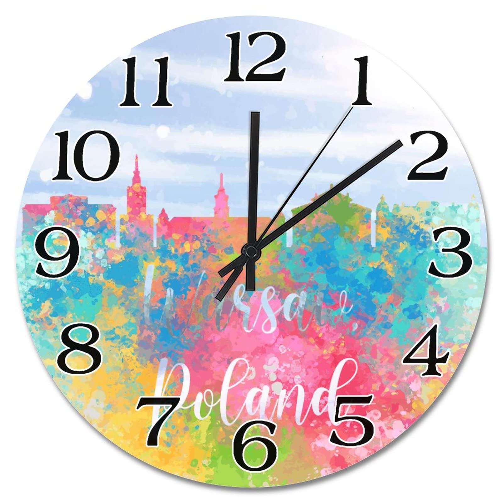 Horloge murale Varsovie 38,1 cm décoration maison moderne à piles