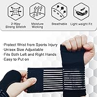 Vista 2 de 2 Pack Wrist Brace, Compression Wrist Support Splint for Women Men, Adjustable Wrist Strap Compression Wraps Fit Right Left Hand for Fitness, Carpal