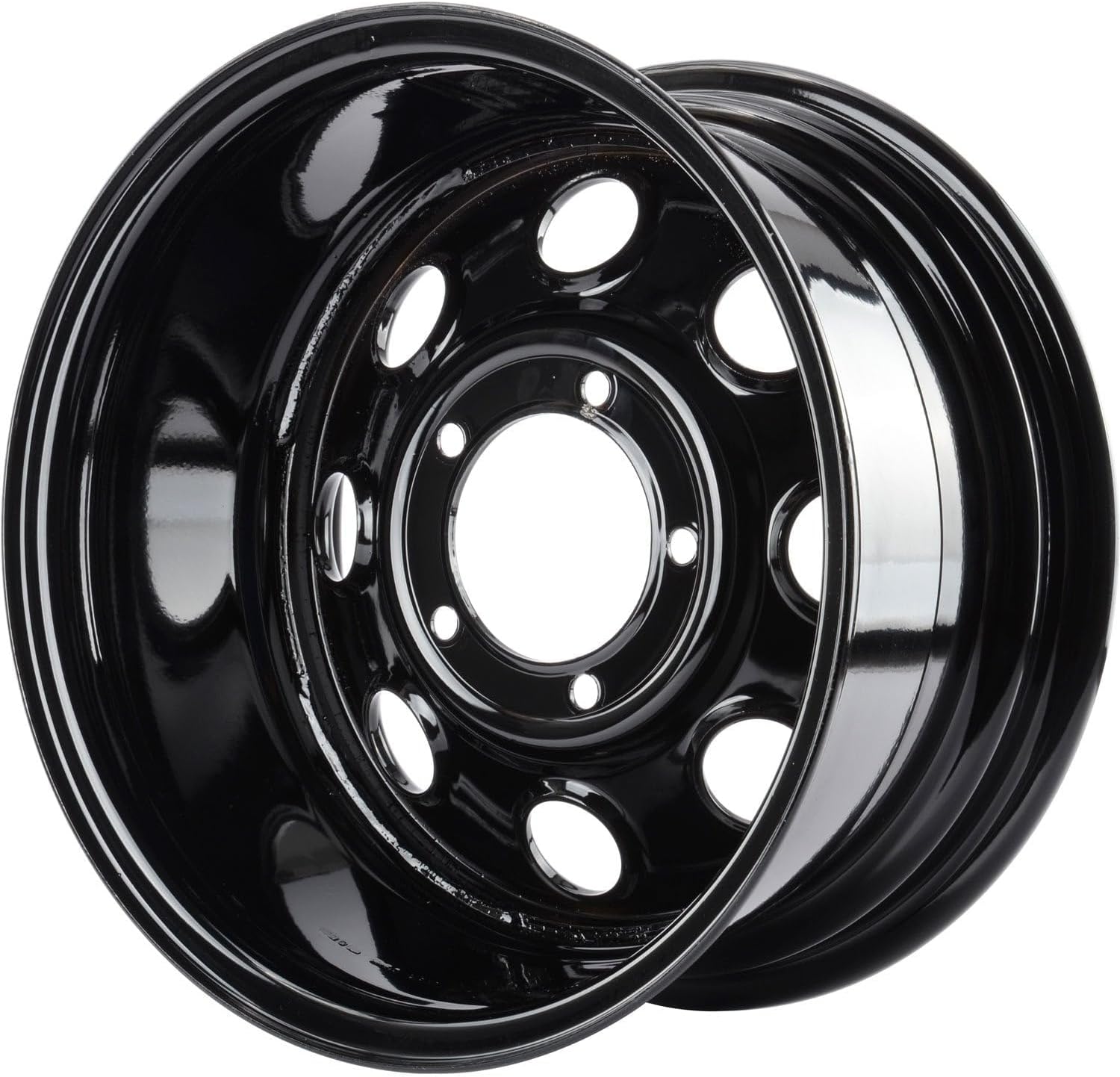 JEGS Baja-8 Steel Wheel 16in.x 8in.| 5 x 5.5in.Wheel Bolt Pattern Spacing | -12 mm Offset | 4in.Backspacing | Black Powder Coat | Optional Center Cap Available Separately