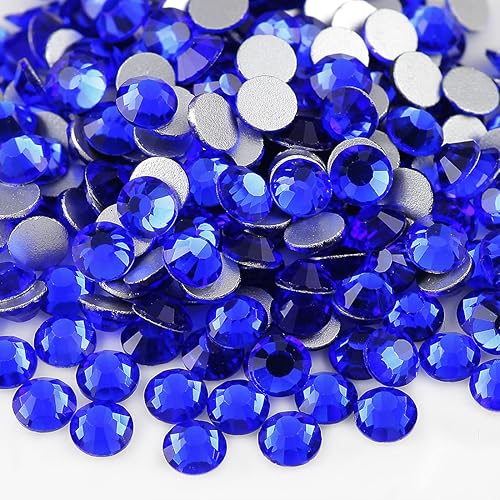 YANTUO ss20 - Diamantes de imitación de cristal azul oscuro, 1440 piezas de diamantes de imitación de 0.197 in con parte trasera plana no termofija,