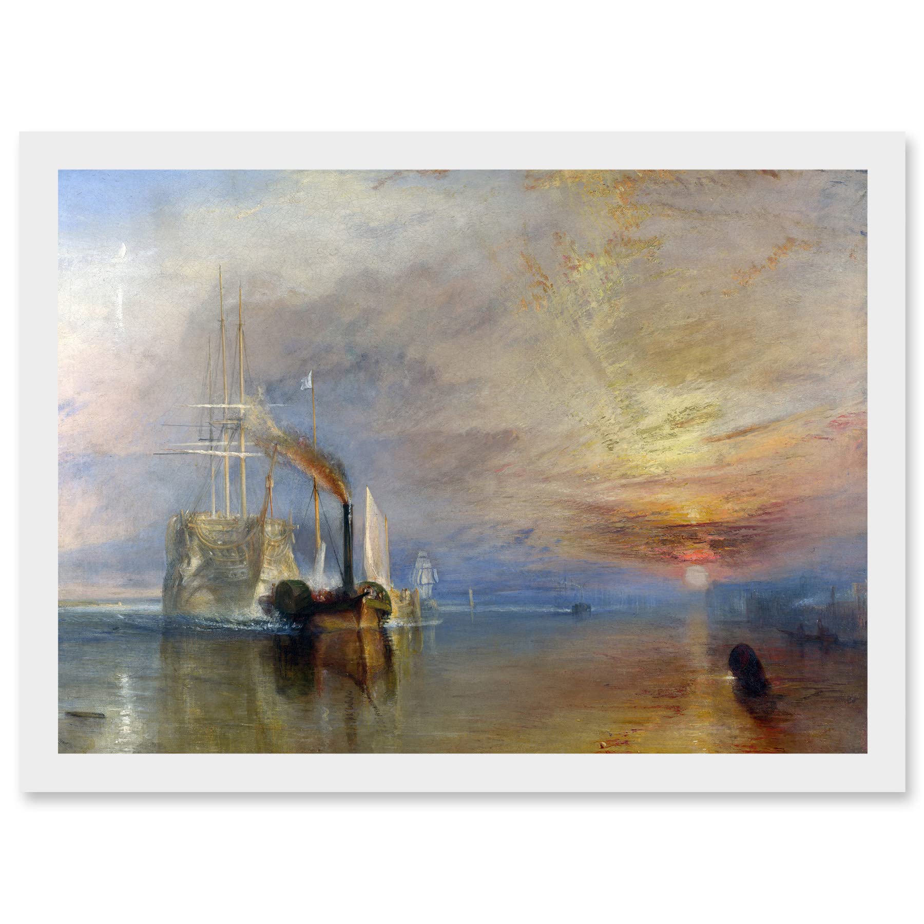 Artery8 Turner The Fighting Temeraire Ship Painting Artwork Framed Wall Art Print A4