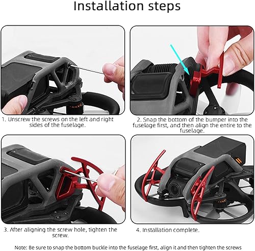 Miniatura 6 de Drone Gimbal Bumper Fit para DJI Avata FPV Drone Accesorios PTZ Protect Bar Cámara de aleación de aluminio Anti-colisión (negro)