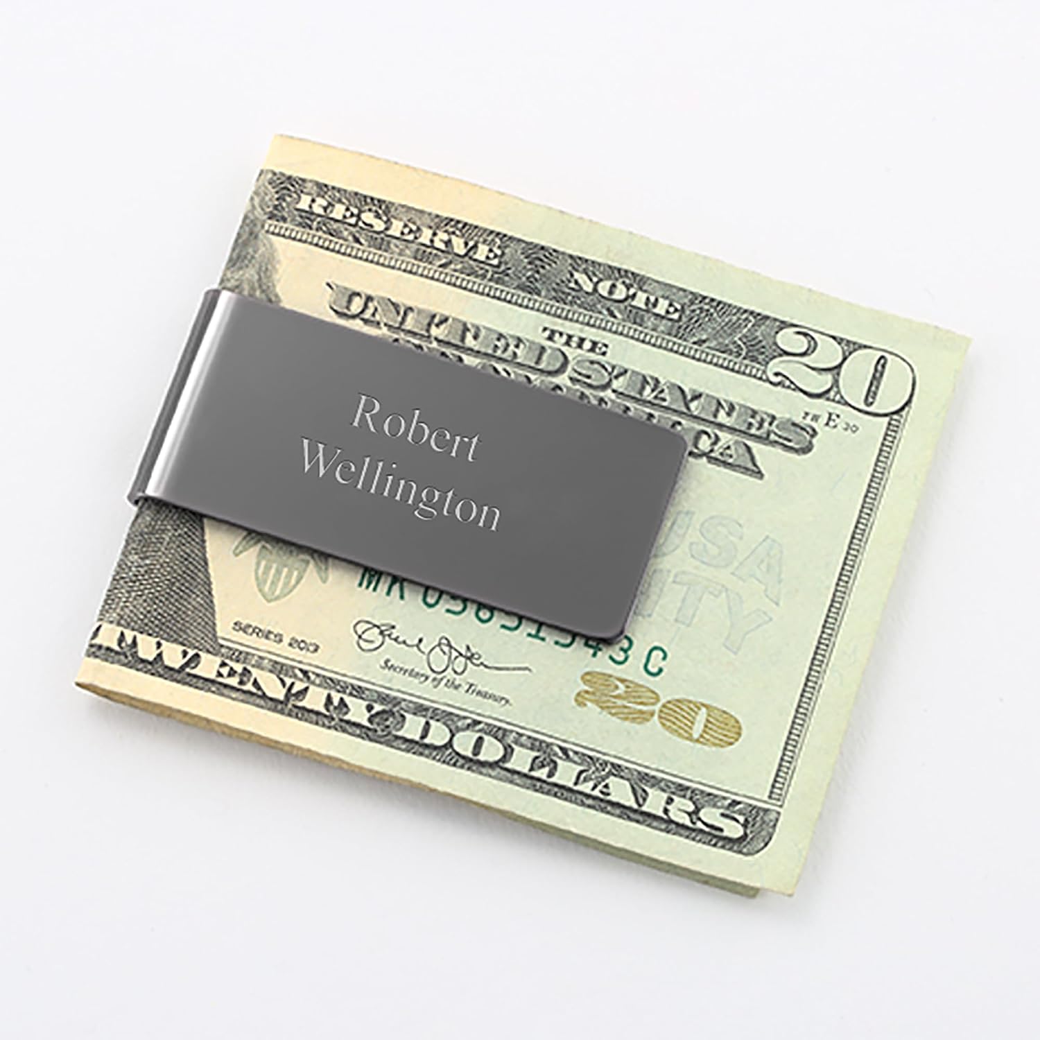 THINGS REMEMBERED Engraved Gunmetal Money Clip (Free Customization)