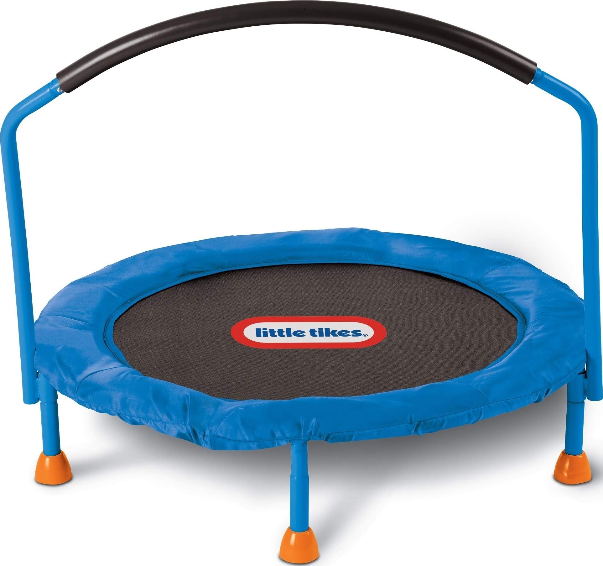 Little Tikes 3 foot trampoline compact indoor toddler mini trampoline with handlebar