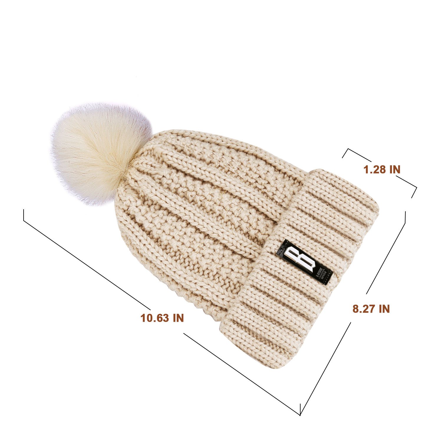 PROKING Bonnet Femme/Fille,Bonnet En Tricot Et Fourré Chaud