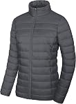 MAGCOMSEN Women's Quilted Puffer Jacket Lightweight Stand Collar Outerwear Full Zip Coats with 4 Pockets