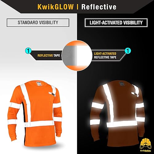 Miniatura 3 de KwikSafety - Charlotte, NC - Camisas de seguridad de manga larga para operador cinta reflectante sólida Clase 3 ANSI probado OSHA