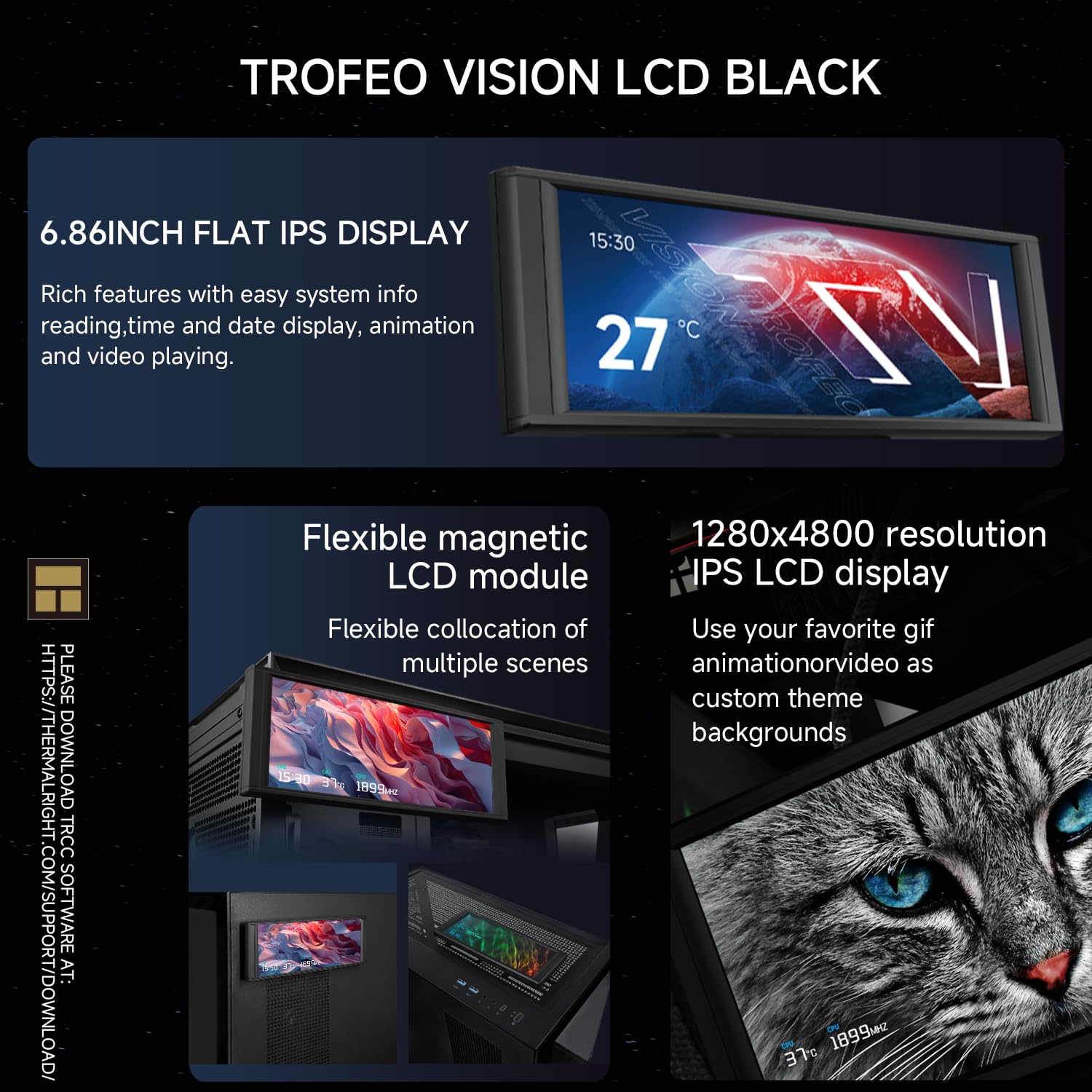 Amazon.co.jp: Thermalright Trofeo Vision LCD ブラックエディション