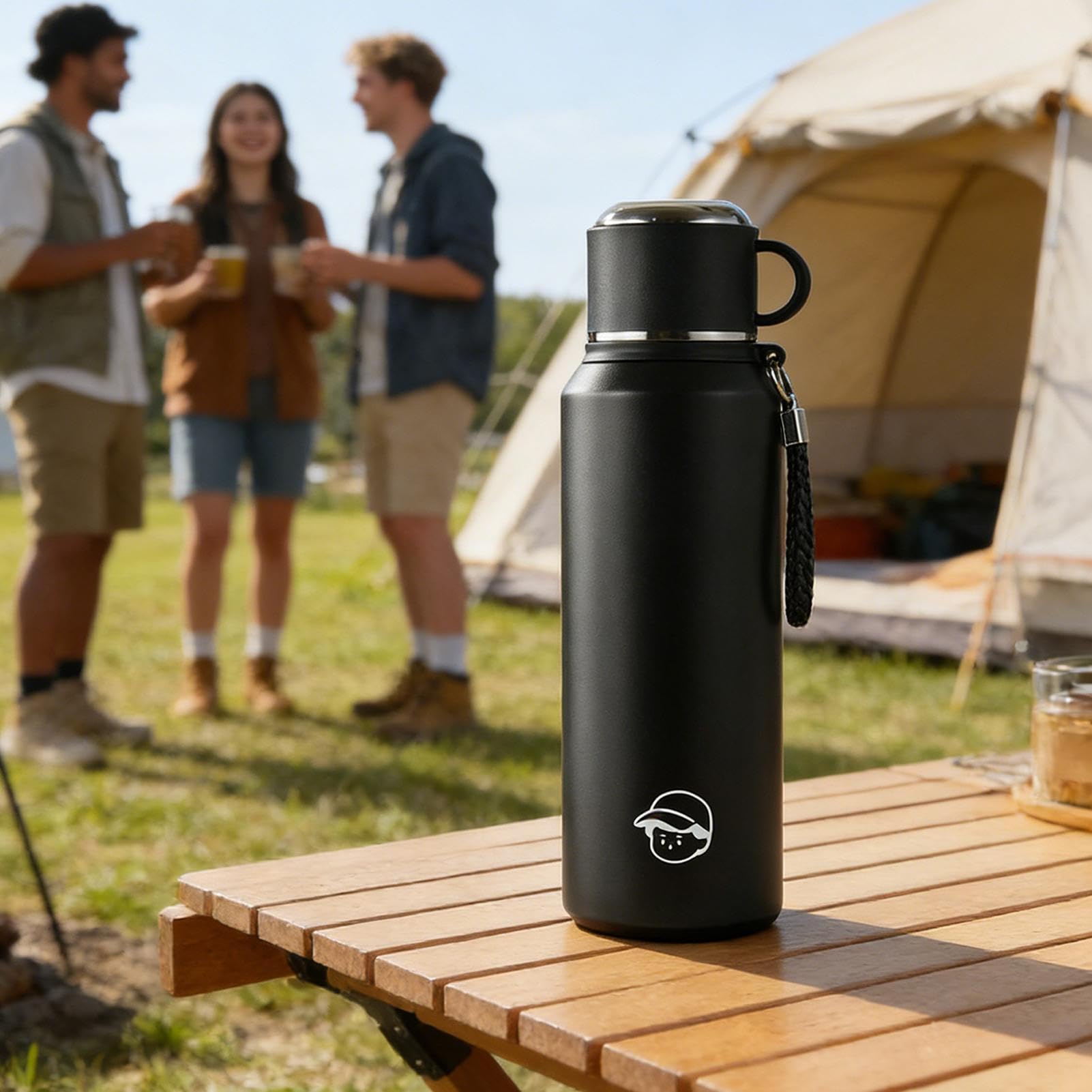 Borraccia termica sottovuoto, 1000 ml, a prova di perdite, a doppia parete, borraccia termica per acqua calda, per escursioni, ciclismo, campeggio, pesca, escursionismo, ufficio, picnic, scuola, sport
