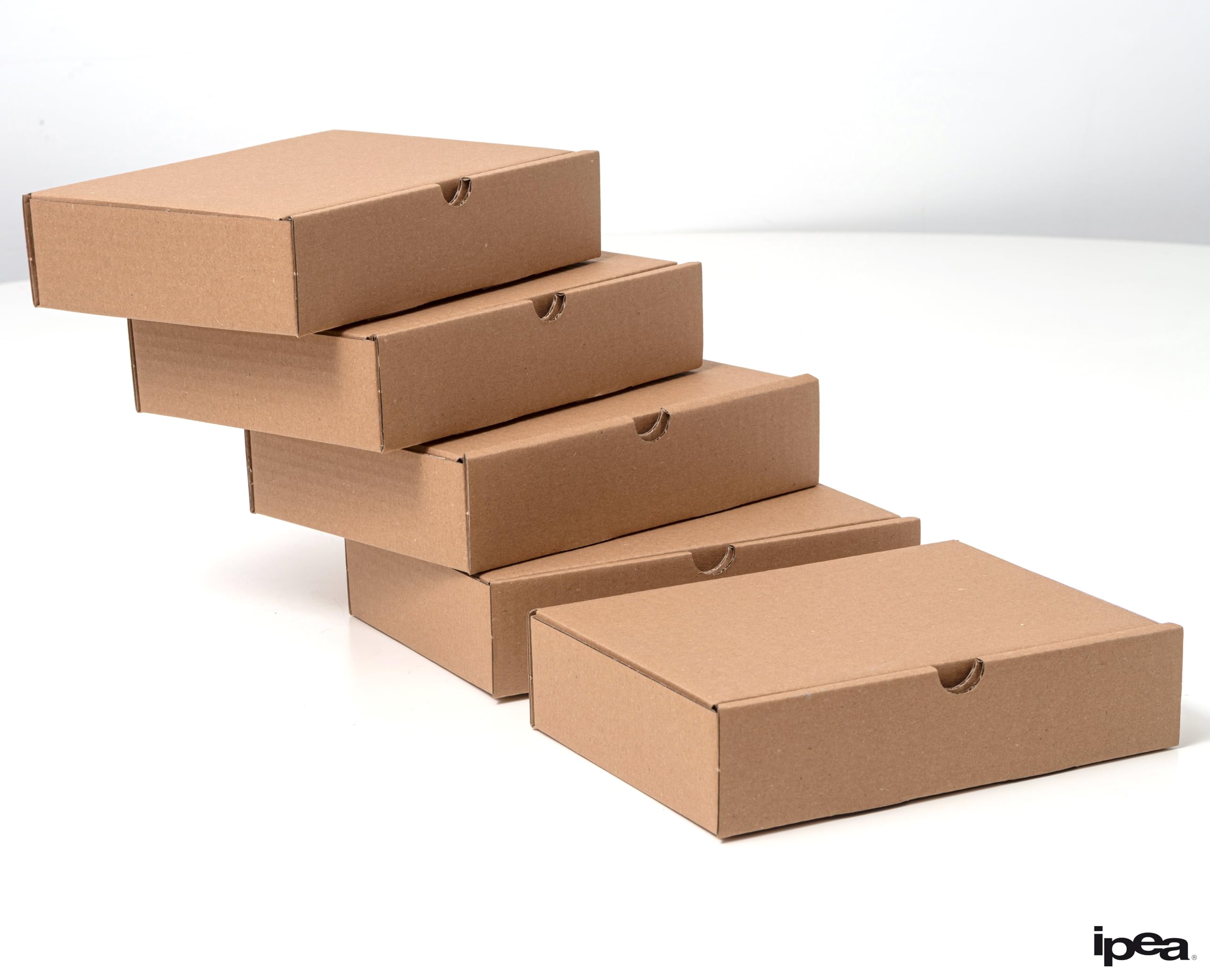 IPEA Cajas de Cartón 21 x 15 x 5 cm para Envíos, Comercio Electrónico, Regalos - 10 PIEZAS - Made in Italy - Cajas Cuadradas Planas Multiusos para Embalar Objetos, Eventos, Fiestas - Caja