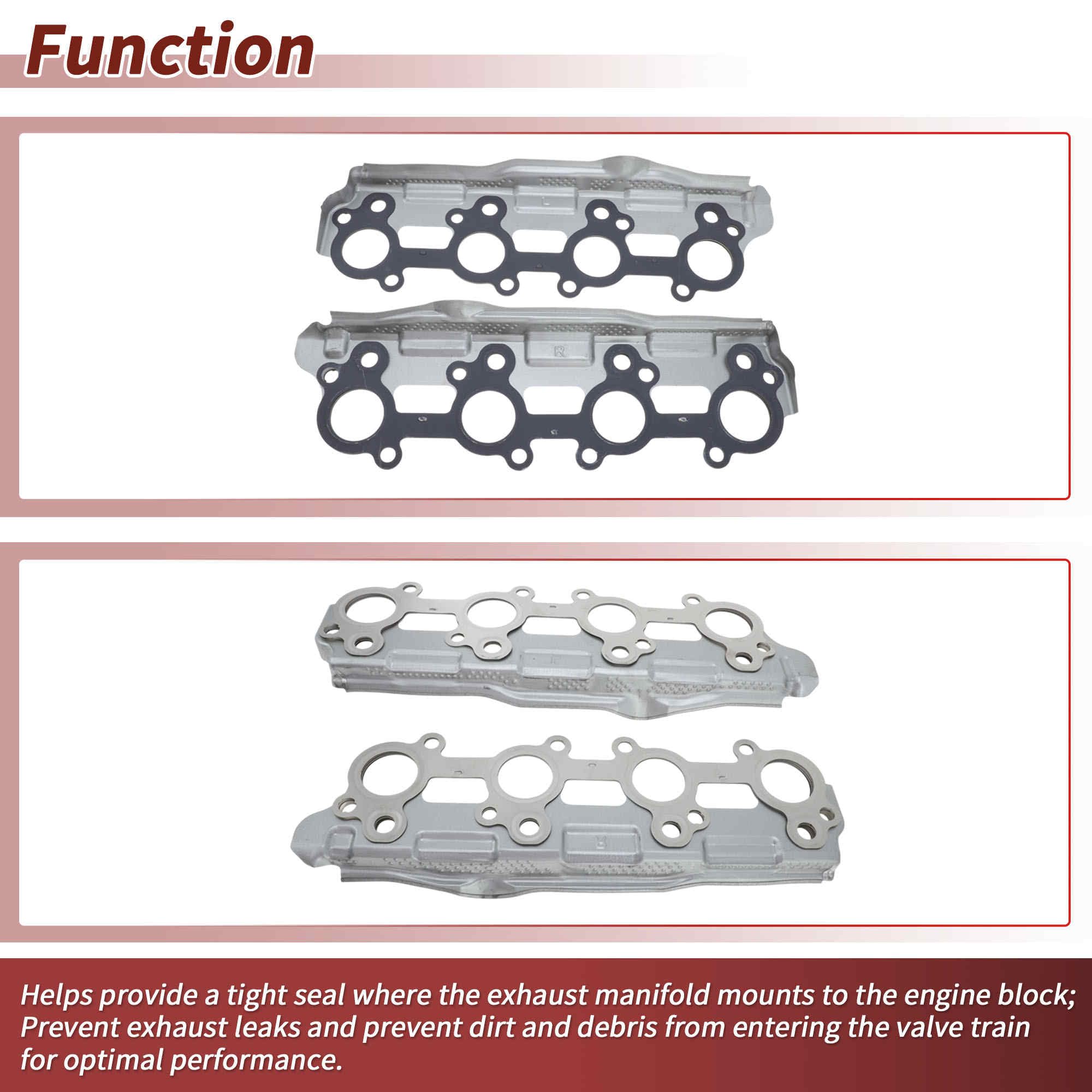 A ABSOPRO 1 guarnizione per collettore di scarico, compatibile per Toyota 4Runner 2005-2009, Land Cruiser 06-07. Codice OE:1719850010/1717350030