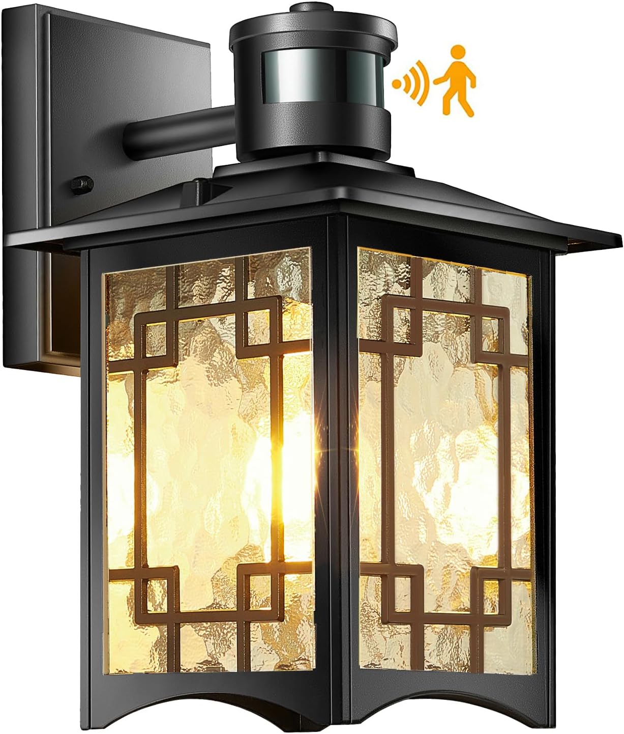 Motion Sensor Outdoor Lights, Dusk to Dawn Light Fixture, Black Wall Sconce Lighting, Front Porch Light, Exterior Lights for House Patio, Outside Door Wall Mount Anti-Rust Lantern