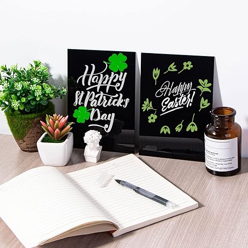 Miniatura 5 de Blanks - Lámina acrílica, color negro, paquete de 10 carteles en blanco de 5 x 7 pulgadas para manualidades y proyectos de bricolaje