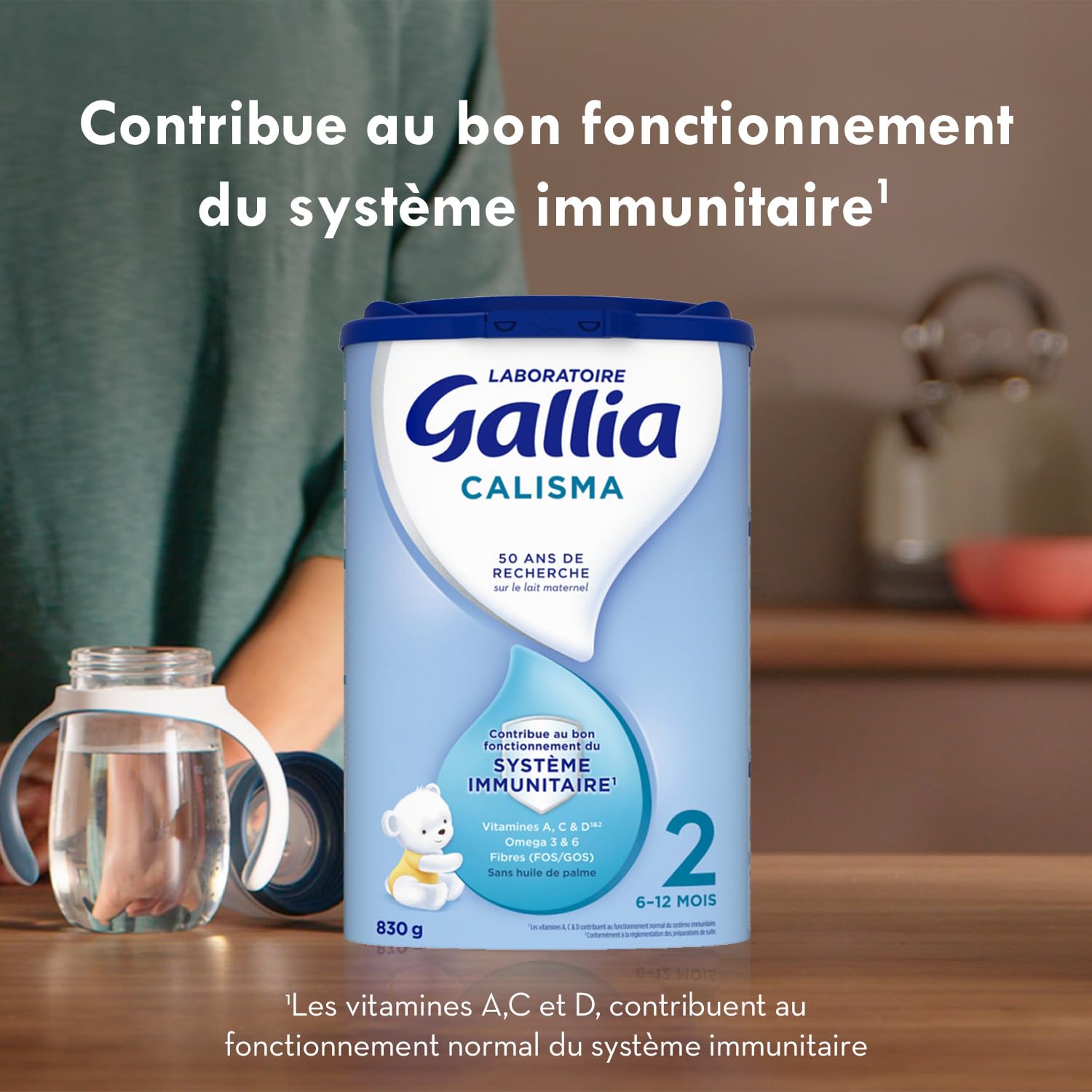 Laboratoire Gallia - Calisma 2ème âge - Lait en Poudre pour Bébé - Enrichi en Vitamines A, C & D - Sans Huile de Palme - 6 à 12 mois - 72 Biberons - Lot de 3x830g