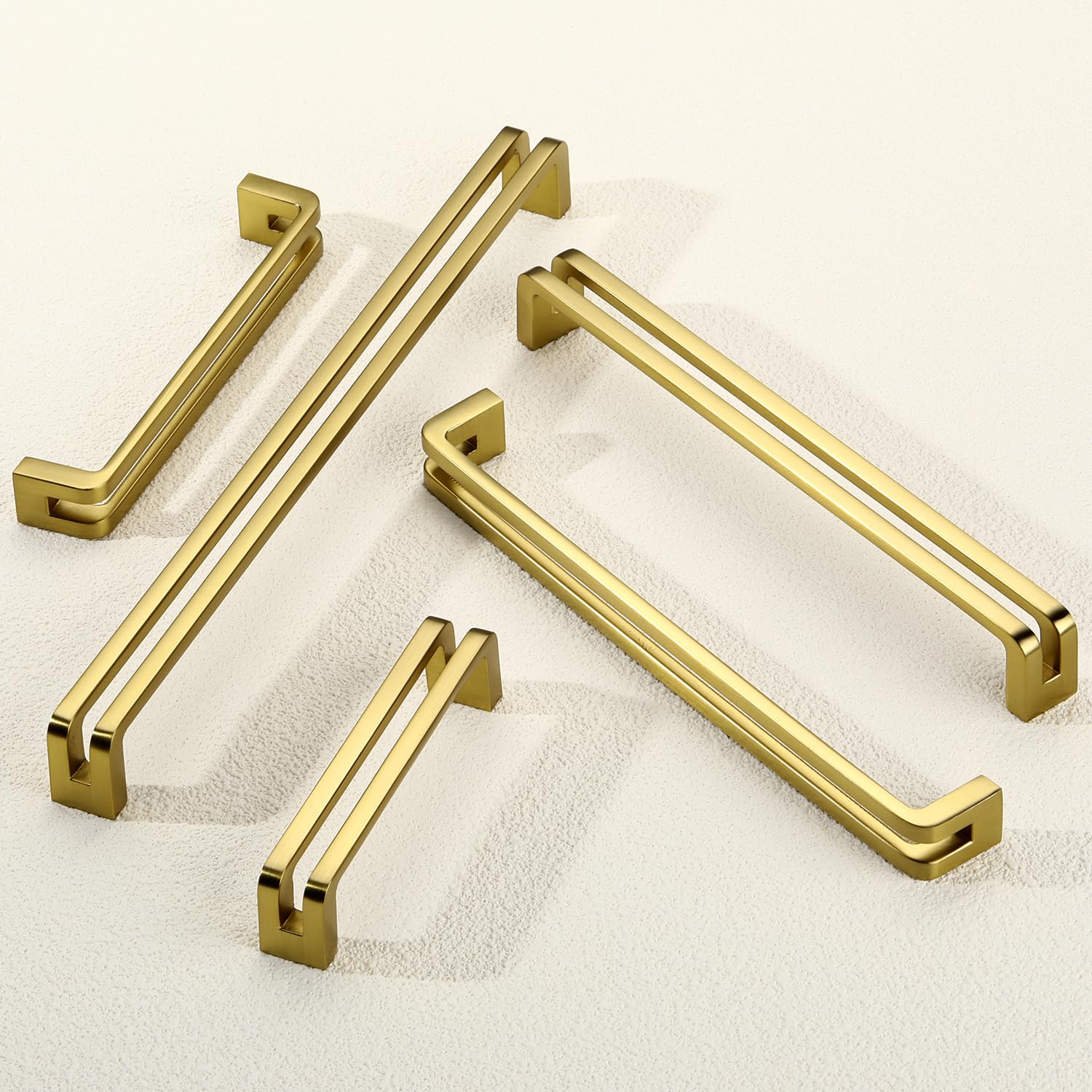 SYZOW 6 Pack Gold Cabinet Pulls 96mm Hole Centers Kitchen Cabinet Handles Zinc Alloy Drawer Pulls, Hole Center 96mm - Image 2