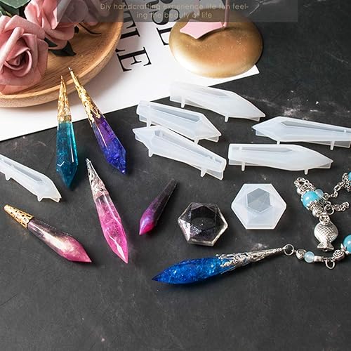 Miniatura 7 de FineInno Moldes de resina de cristal, moldes de péndulo, moldes de fundición de joyería de cuarzo epoxi, pendientes de piedras preciosas de cuarzo,
