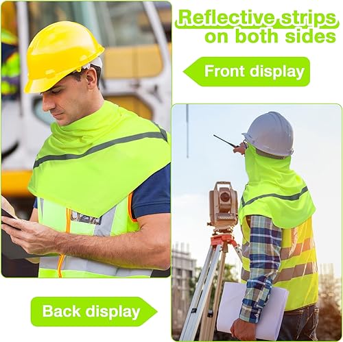 Miniatura 4 de Pasamontañas de verano de 4 piezas, protección solar, pasamontañas de cara completa con tira reflectante, refrescante, transpirable, cubre cuello