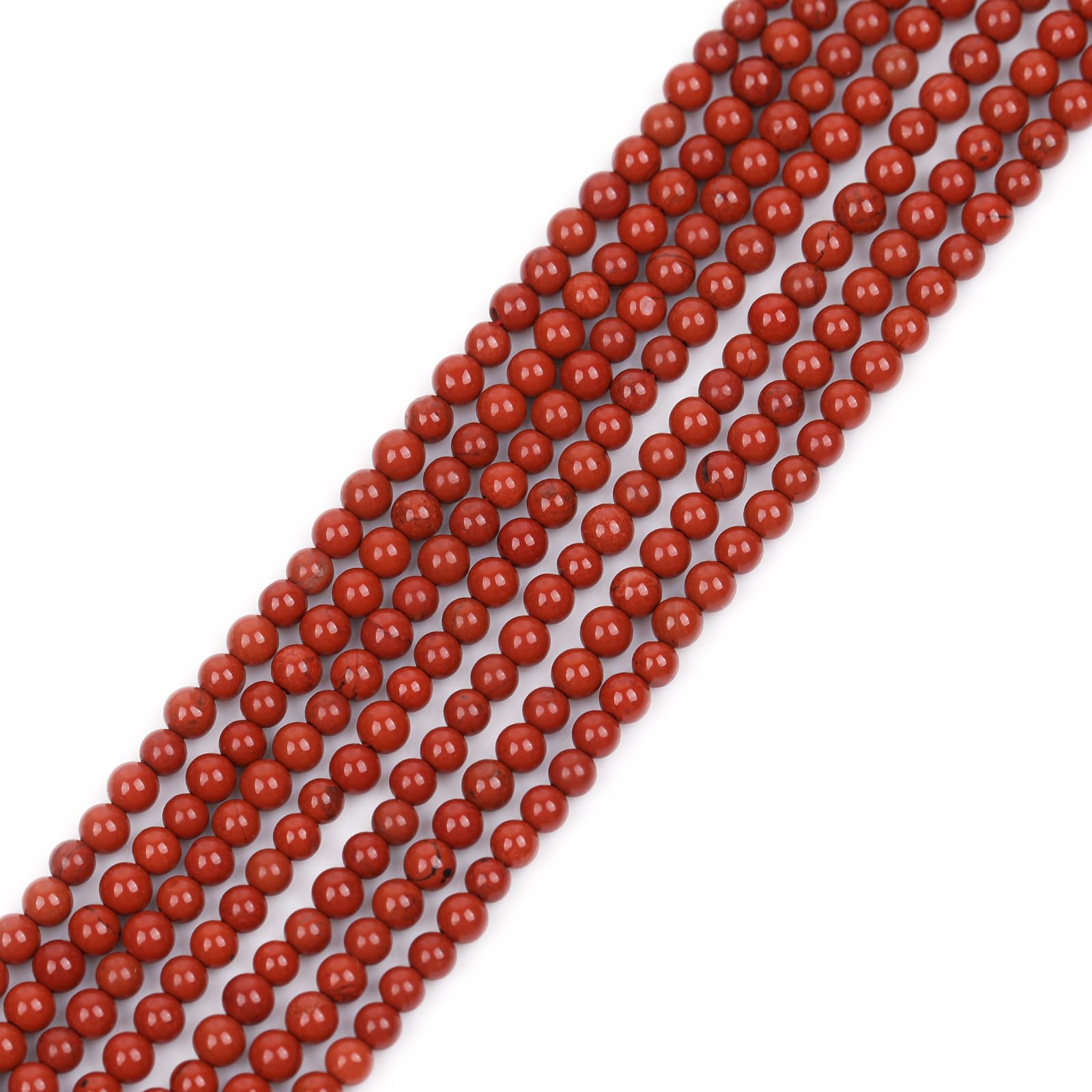 GEM-Inside Natural 2mm Red Jasper Round Gemstone Semi Precious Loose Beads for Jewellery Making 15'' โ image 1