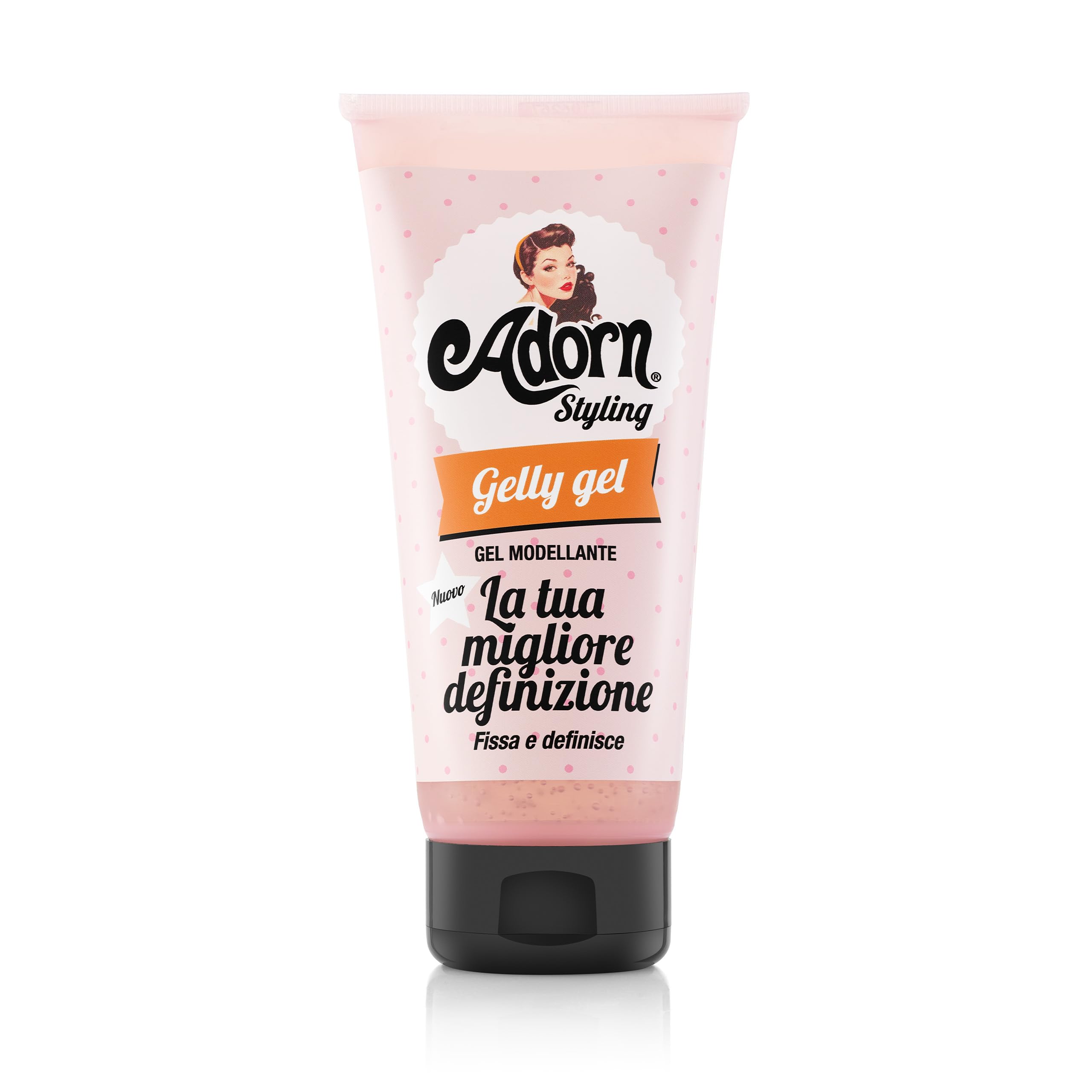 Adorn Gelly Gel (200 ml), Gel capelli donna dal finish naturale per un effetto modellante e voluminoso, Prodotto haircare antiumidità e anticrespo per styling capelli ricci, lisci e mossi