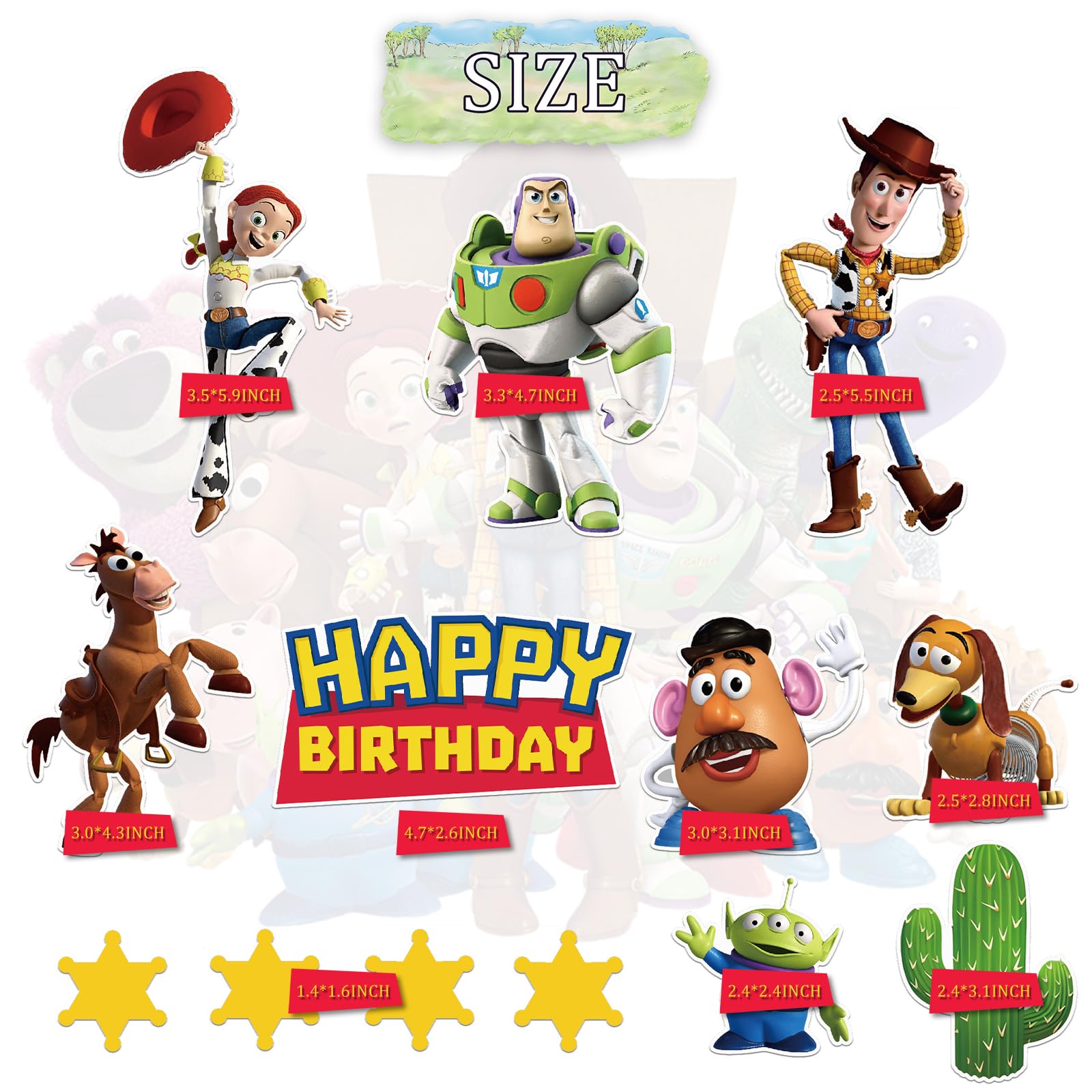 FOTN Cake Topper, 14Pcs Toy Game Birthday Party Supplies- Fun Kid's Party Cupcake Decoration, 3x4 inches, 13 Unit Count