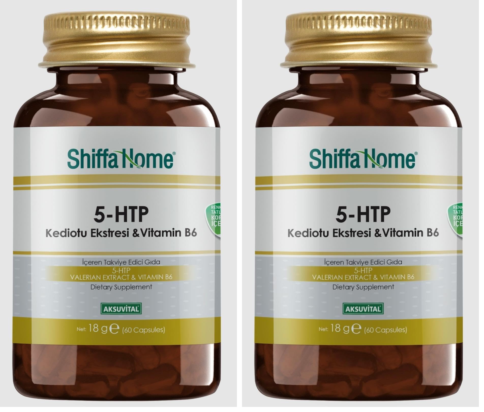 Shiffa Home 5-HTP 300 mg 60 Kapsül – B6 Vitamini ve Kediotu Ekstresi ile – Bitkisel Takviye – Uyku, Duygudurum ve Sakinlik Destekleyici – Serotonin Desteği (2 paketi)