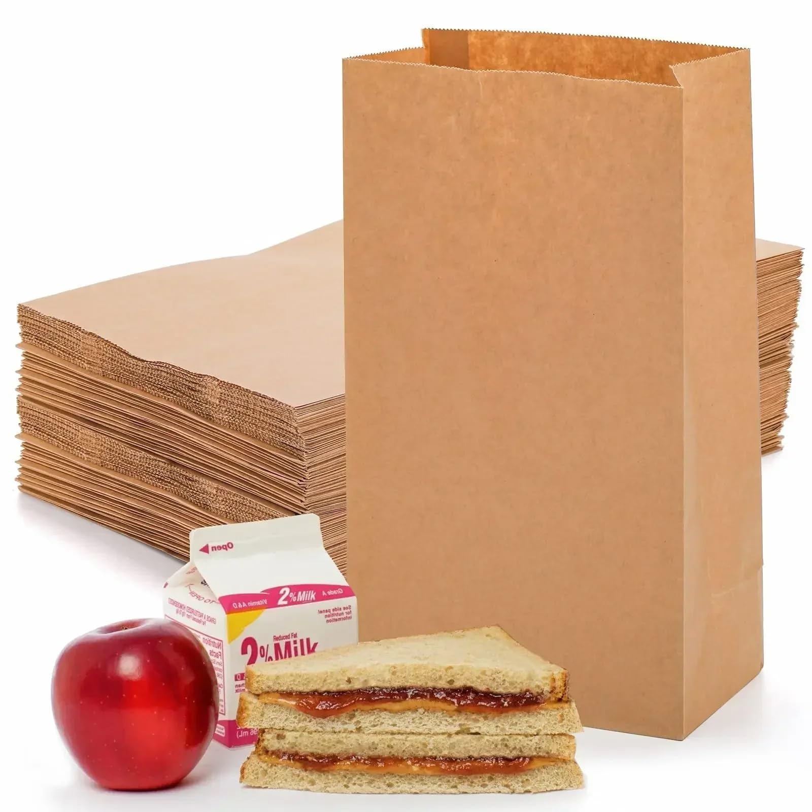 Lot de 100 sachets en papier kraft for mariage, bonbons, emballage cadeau à emporter(Color 1,15.5 x 10 x 30CM)