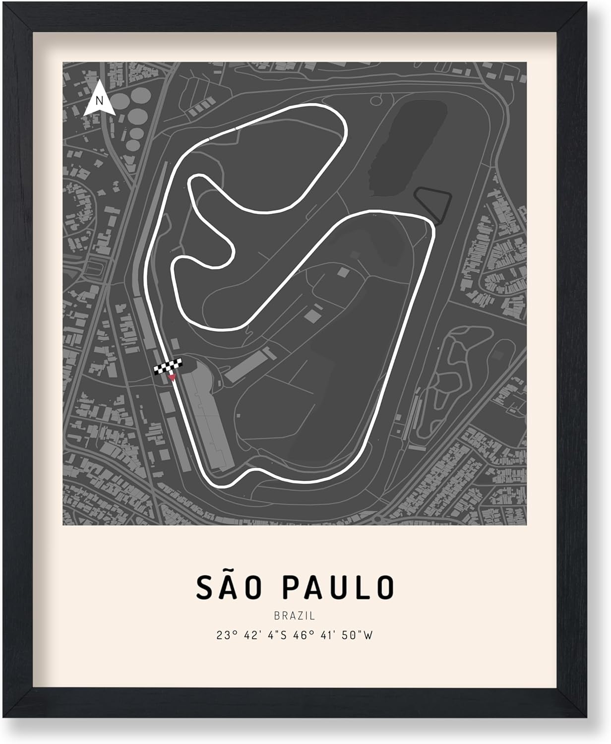 Poster Master Austin Poster - Race Track Print - Texas Art - Austin Circuit Design - USA Illustration - Car Racing Art - Sports Picture - Great Office or Garage Decor - 8x10 Black Framed