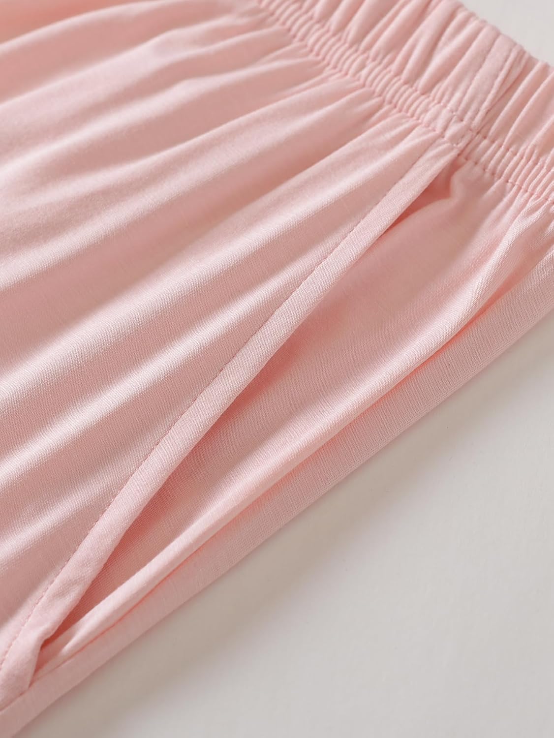 Latuza Women's Petite Pajama Set Viscose Petite Length Tunic Top Wide Leg Pants - Image 4